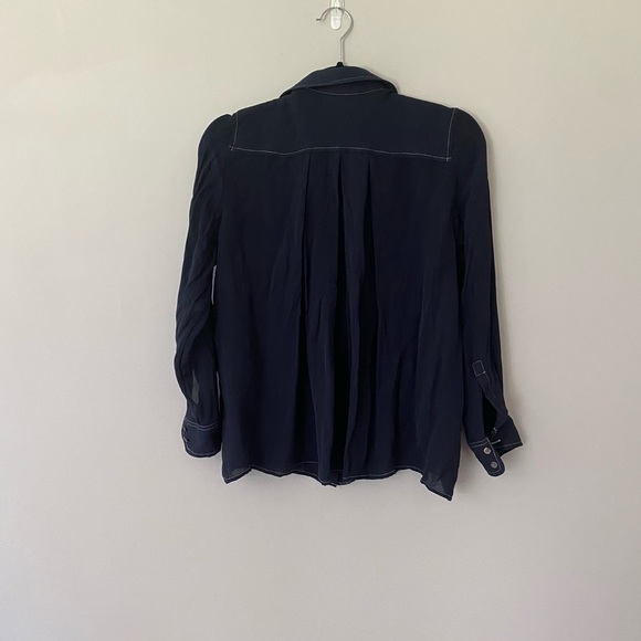 2/$40 Club Monaco Silk Blouse with Beautiful Back Pleats - Picture 2 of 4